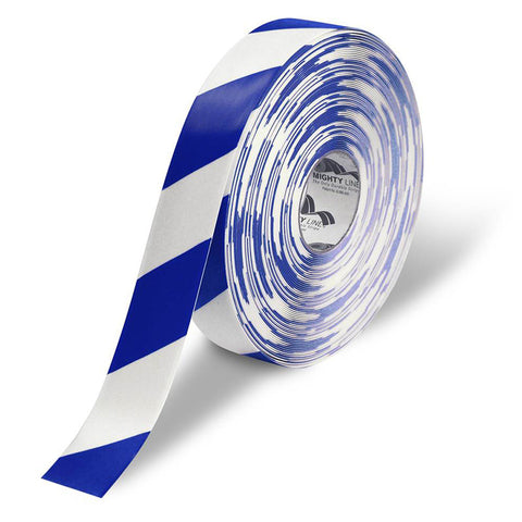 2" White Floor Tape with Blue Diagonals - 5s Warehouse