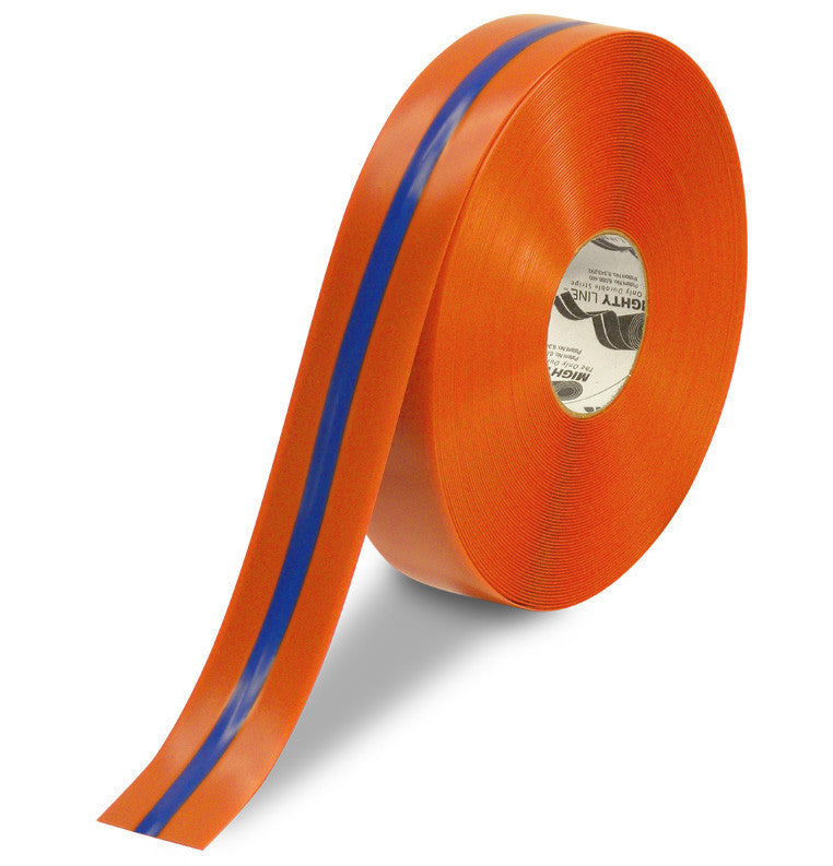 2" Orange Mighty Line with Blue Center Line - 5s Warehouse