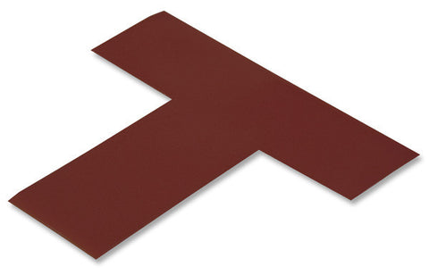 2" Wide Solid BROWN 5s Floor Marking T - Pack of 25