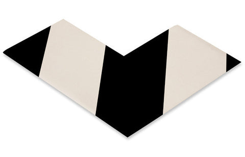 3" Wide Solid White Angle With Black Chevrons - Pack of 100