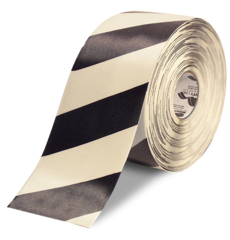 6" White Tape with Black Chevrons - 100'  Roll