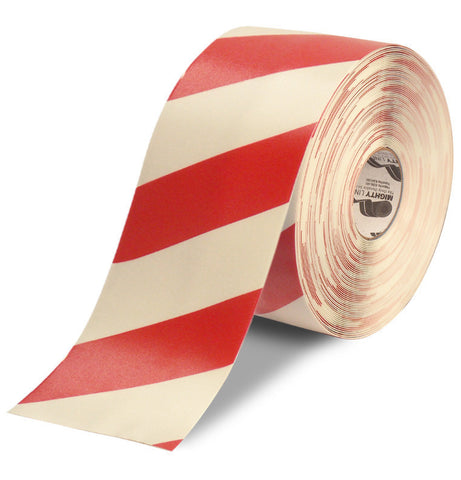 6" White Tape with Red Chevrons - 100'  Roll