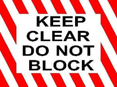 Keep Clear Do Not Block - Red and White