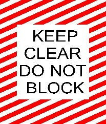 Keep Clear Do Not Block - Red and White