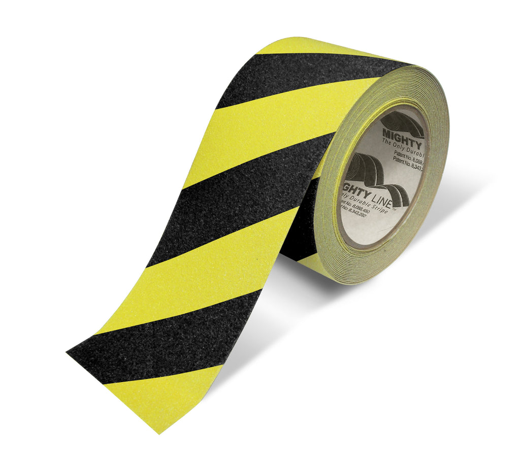 3" Yellow With Black Chevrons Anti-Slip Floor Tape - 60' Roll