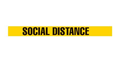 Social Distancing Floor Tape - Repeat Message 4" x 100'