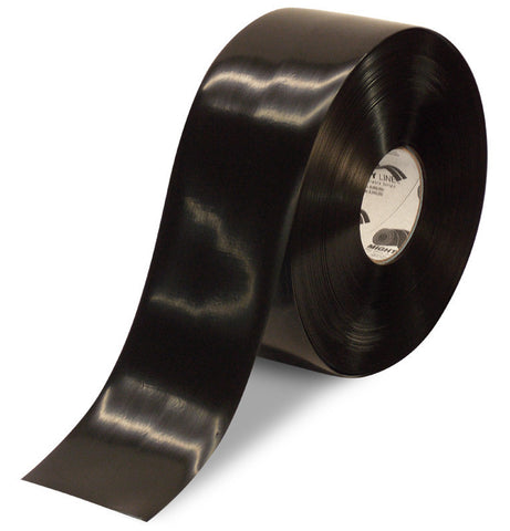 4 Inch Black 5S Floor Tape -Mighty Line - 100 Foot  Roll