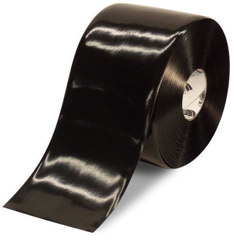 6 Inch Black 5S FloorTape - Mighty Line - 100 Foot  Roll