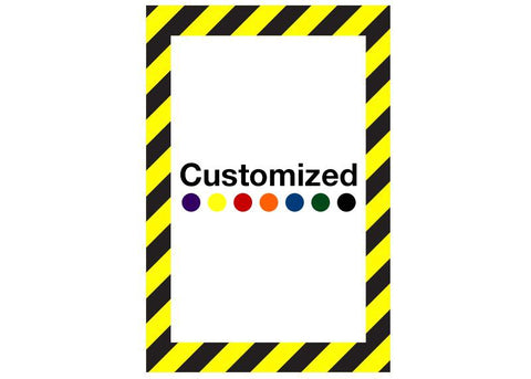 Customized - Vertical Rectangle Shape Floor Sign With Black Diagonals