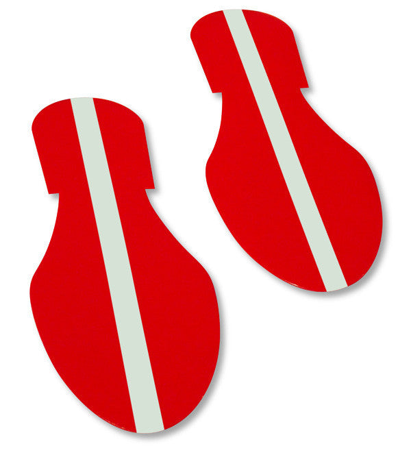 RED Footprint With Luminescent Center Line - Pack of 50