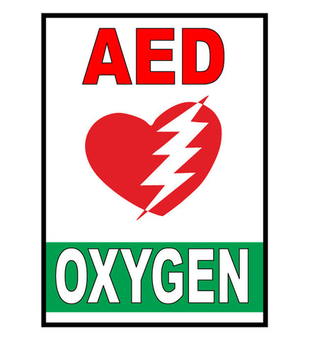 Mighty Line AED Oxygen Safety Sign - 1 Sign