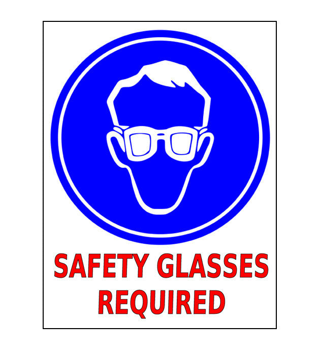 safety goggles sign Mighty Line SafetyGlassesReq2436 Safety Glasses Required Floor Sign