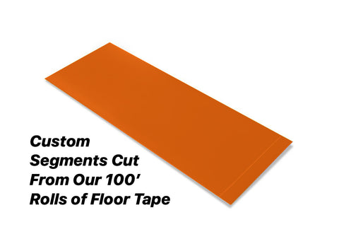 Custom Cut Segments - 6" ORANGE Solid Color Tape - 100'  Roll
