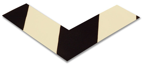 2" Wide Solid White Angle With Black Chevrons - Pack of 25