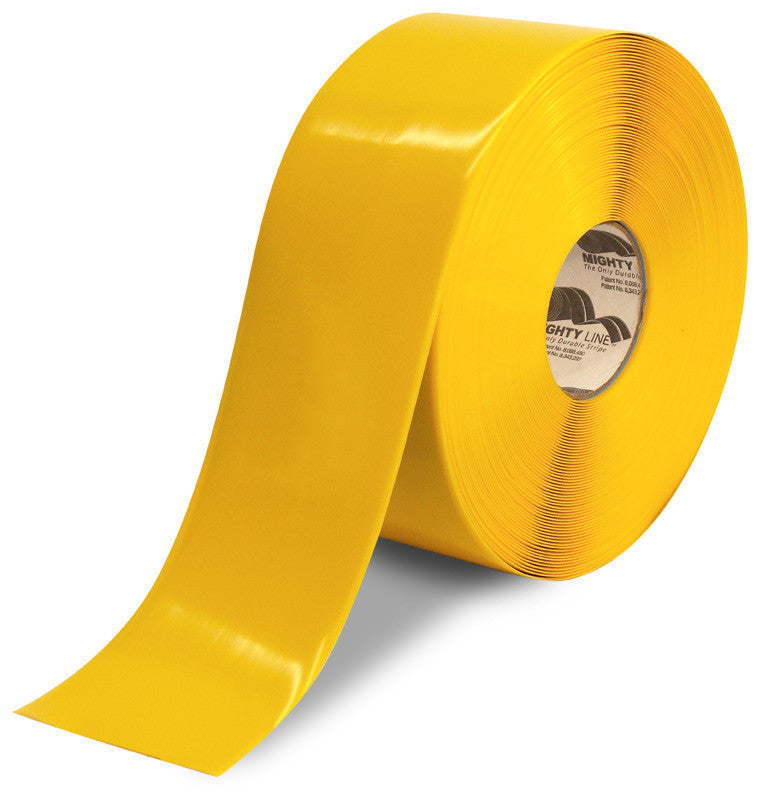 4 Inch Yellow 5S Freezer Floor Tape - Mighty Line - 100 Foot Roll