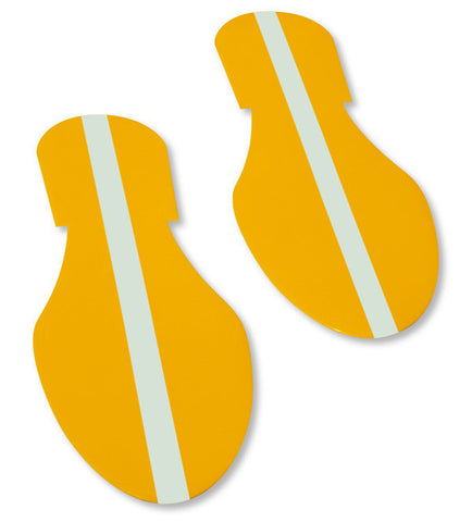 YELLOW Footprintt With Luminescent Center Line - Pack of 50